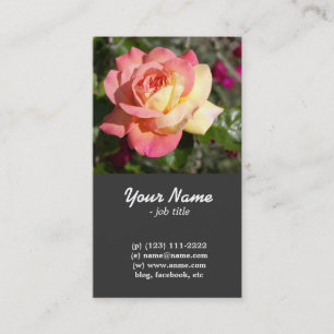 Carte De Visite Jolie rose rose et jaune