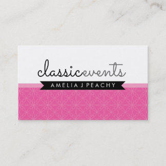 Carte De Visite JOLIE SMART moderne simple mignon classe rose noir