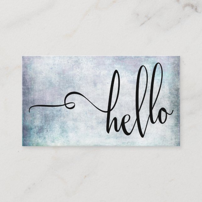 Carte De Visite Jolie typographie de Hello sur texture grunge past (Devant)
