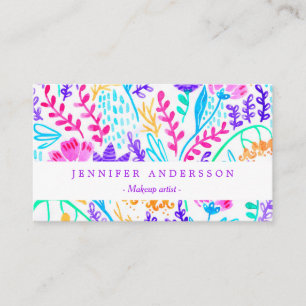 Carte De Visite Jolies fleurs aquarelles colorées