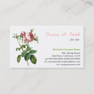 Carte De Visite jolies fleurs de rose rose vintage professionnelle