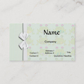 Carte De Visite jolies grenouilles funky heureuses et rayures