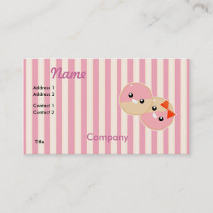 Carte De Visite Jolis biscuits roses kawaii glaçés