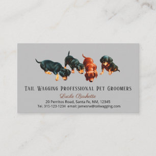 Carte De Visite Jolis chiots Doxie Dachshund Toilettage d'animaux