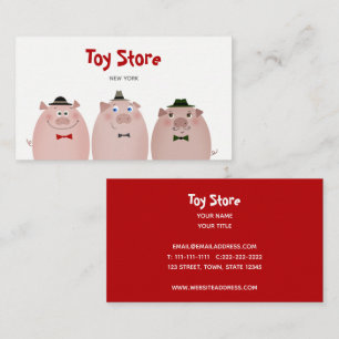 Carte De Visite Jolis cochons jouets pour enfants nourriture resta