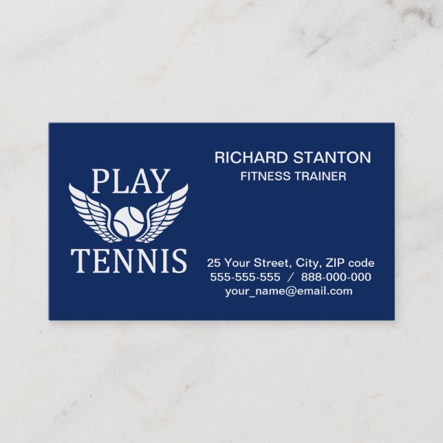 Carte De Visite Jouer au tennis (Devant)