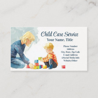 Carte De Visite Jouer Blocs Enseignant Baby-sitter Garde d'enfants