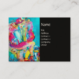 Carte De Visite JOUEUR d'ACCORDÉON PENDANT LA NUIT, noire