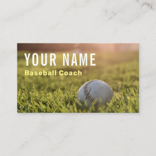 Carte De Visite Joueur de baseball Coach Paysage Green Field Ball