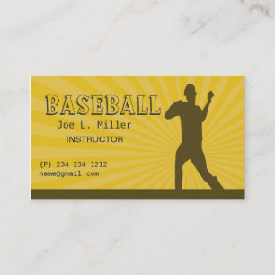 Carte De Visite Joueur de baseball, entraîneur de base-ball, éco