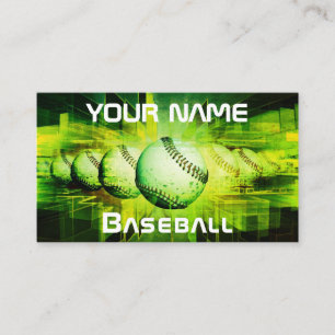 Carte De Visite Joueur de baseball moderne Club d'équipe Green Neo