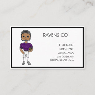 Carte De Visite joueur de football vintage rétro violet noir simpl