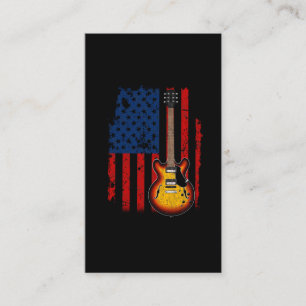 Carte De Visite Joueur de guitare Vintage American Flag Musical Ar