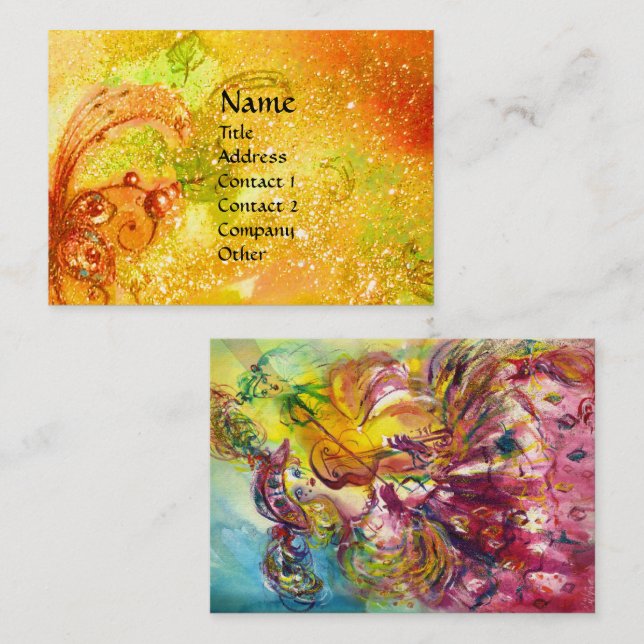 Carte De Visite Joueur de violon ARLECCHINA, Musique, Artiste de t (Devant / Derrière)