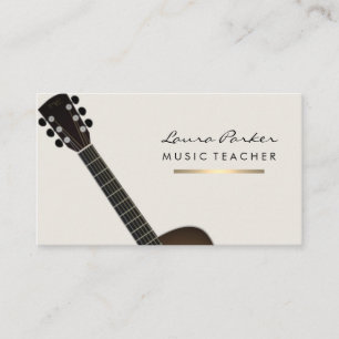 Carte De Visite Joueur guitariste Musicien Professeur Gold