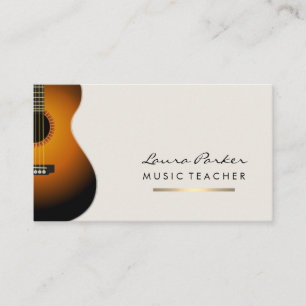 Carte De Visite Joueur guitariste Musicien Professeur Gold