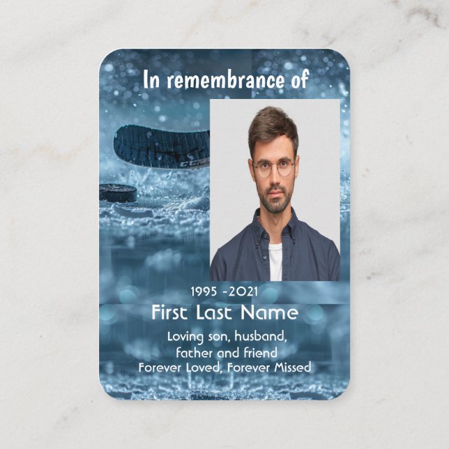 Carte De Visite Joueur sportif de hockey sur glace de hockey sur g (Dos)