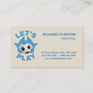 Carte De Visite Jouons au football