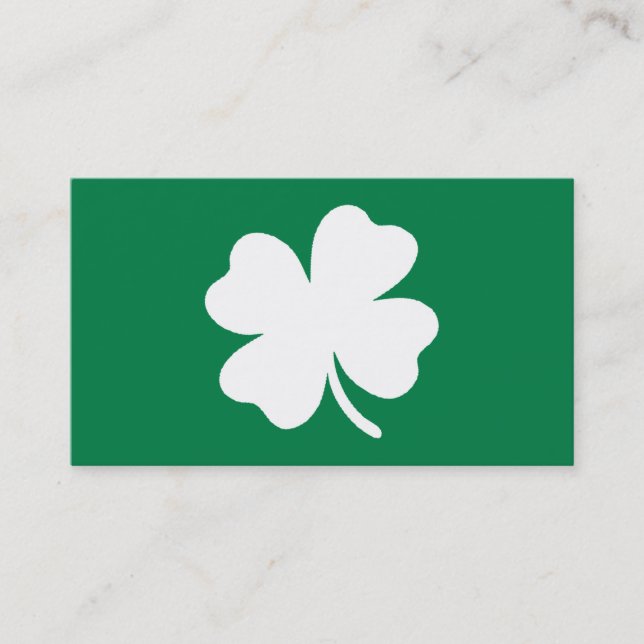 Carte De Visite Jour de la Saint Patrick Shamrock vert Irlande (Devant)
