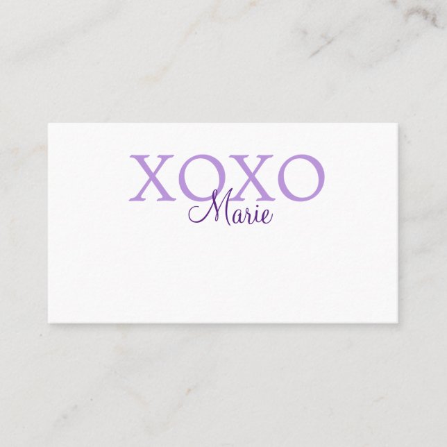 Carte De Visite Jour de la Saint Valentin Xoxo ajouter nom pastel  (Devant)