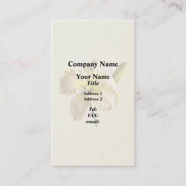 Carte De Visite Jour Jaune Lily (Devant)