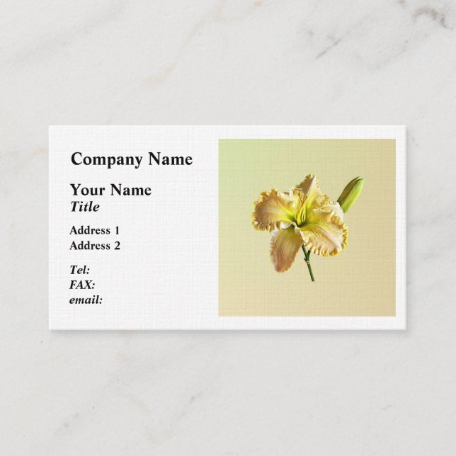 Carte De Visite Jour Jaune Lily (Devant)