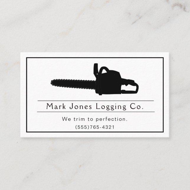 Carte De Visite Journal Tree Trimming Saw Service (Devant)