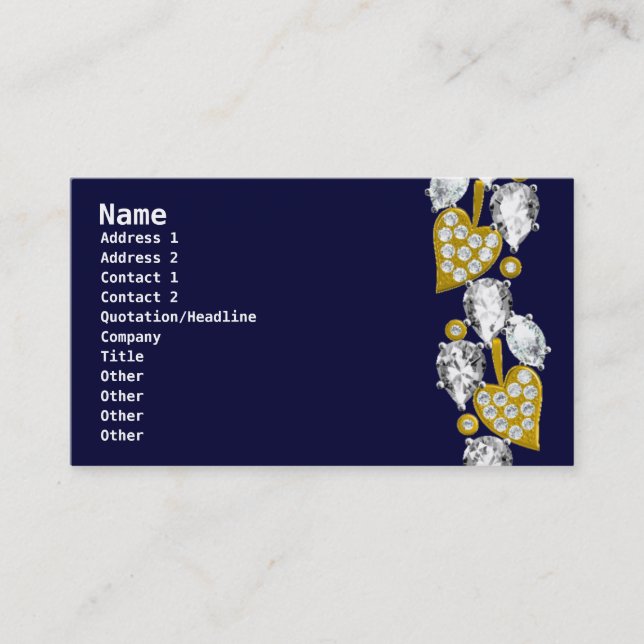 Carte De Visite Joyau bleu marine (Devant)