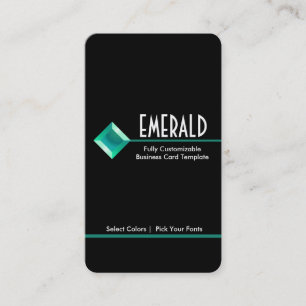 Carte De Visite Joyau de Rhestone Turquoise - Logo émeraude de Rh