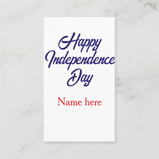 Carte De Visite joyeuse fête de l'indépendance nom bleu rouge amér