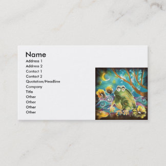 Carte De Visite Joyeuse grenouille lunaire à la peinture de soie n