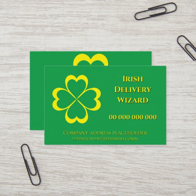 Carte De Visite Joyeuse Saint-Patrick! (Devant/Arrière en situation)