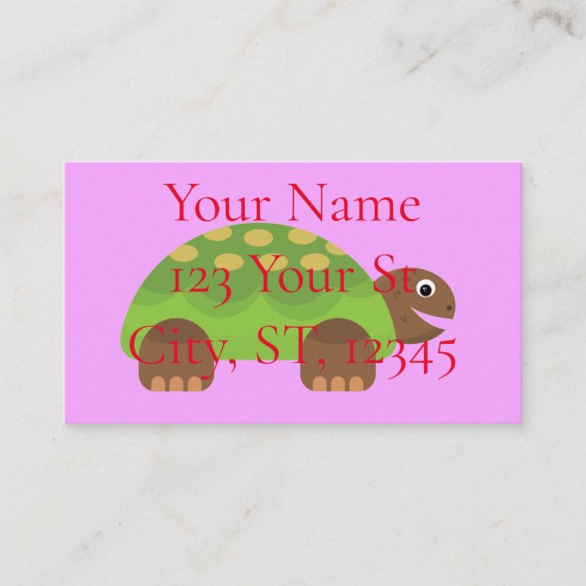 Carte De Visite Joyeuse tortue souriante Thunder_Cove (Devant)