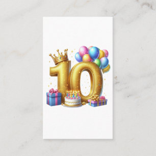 Carte De Visite Joyeux 10e Anniversaire