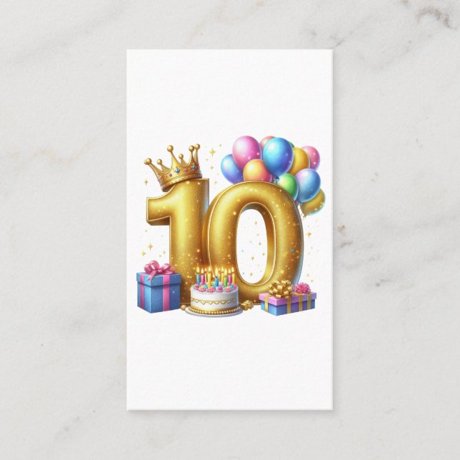 Carte De Visite Joyeux 10e Anniversaire (Devant)