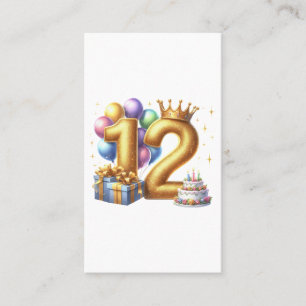 Carte De Visite Joyeux 12e anniversaire