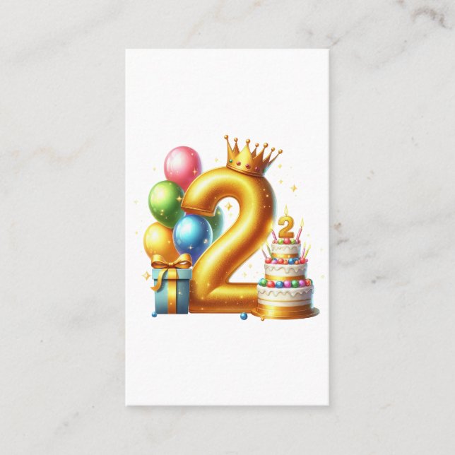 Carte De Visite Joyeux 2ème anniversaire (Devant)