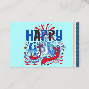 Carte De Visite Joyeux 4 juillet Feux d'artifice USA-63261 Carré E