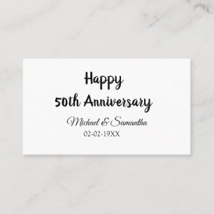 Carte De Visite Joyeux 50e anniversaire ajouter nom du couple date