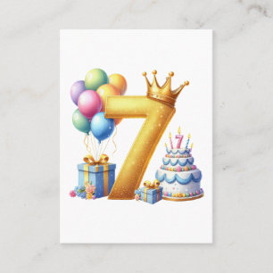 Carte De Visite Joyeux 7ème Anniversaire