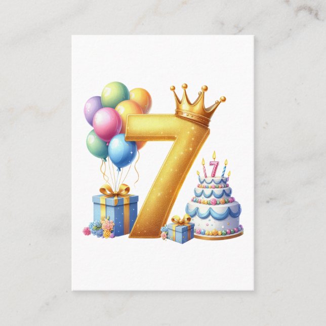 Carte De Visite Joyeux 7ème Anniversaire (Devant)