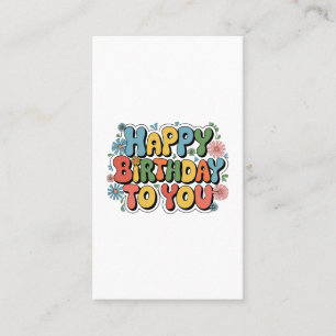 Carte De Visite Joyeux Anniversaire Floral Groovy
