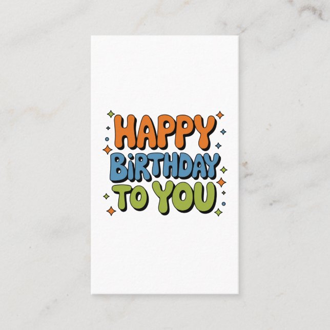 Carte De Visite Joyeux Anniversaire Groovy (Devant)