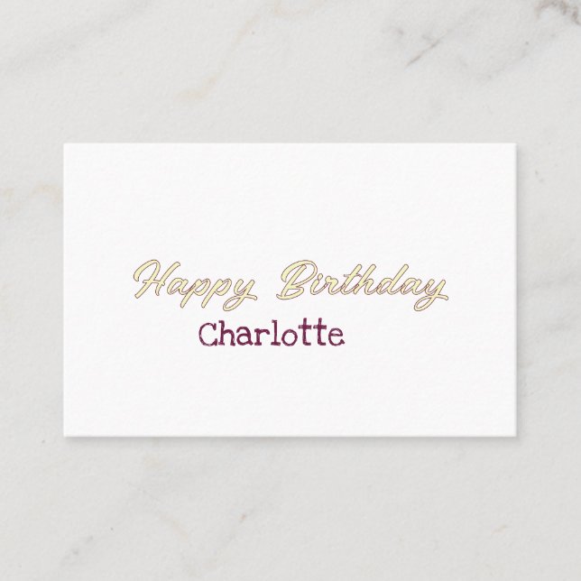 Carte De Visite joyeux anniversaire jaune marron pastel moderne te (Devant)