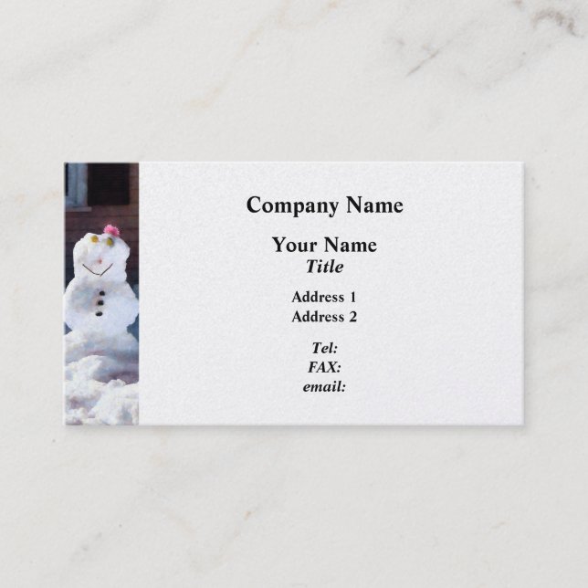 Carte De Visite Joyeux bonhomme de neige (Devant)