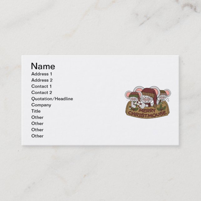 Carte De Visite Joyeux Christmouse (Devant)