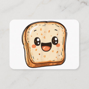 Carte De Visite Joyeux dessin en tranches de pain souriant toast