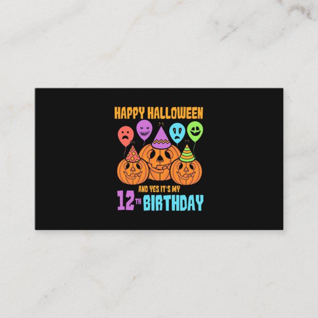Carte De Visite Joyeux Halloween 12ème anniversaire (Devant)
