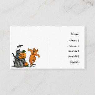 Carte De Visite Joyeux Halloween ! Chien et araignée de chauve-sou