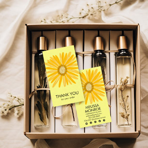 Carte De Visite Joyeux Jaune Daisy Order Merci Icônes sociales